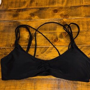 Aerie Size L Scoop Neck‎ Black Women's Strappy Bikini top